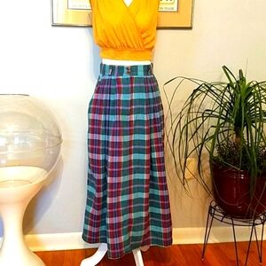 Vintage Crazy Horse Plaid Skirt